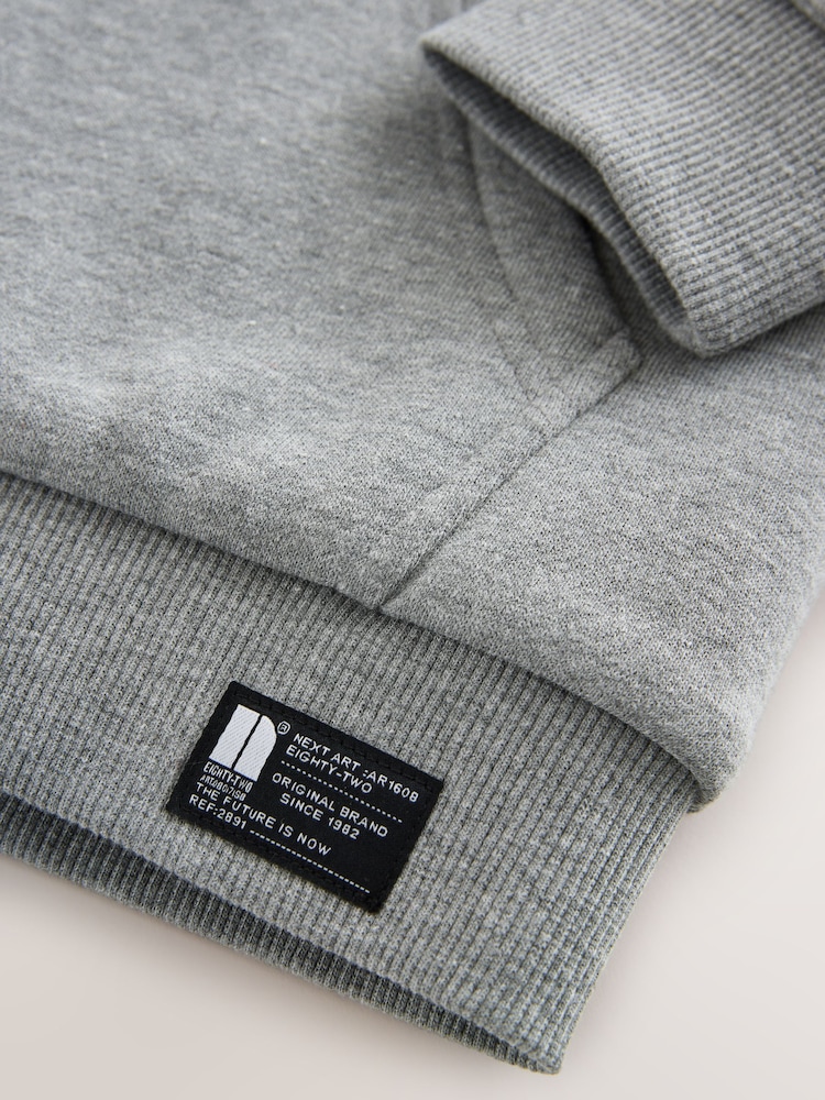 Grey Borg Fleece Zip Through Hoodie (3-16yrs) - Image 5 of 5