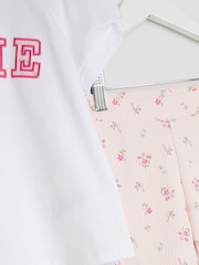 River Island White Girls White Floral Print Wordy Kickflare Set - Image 4 of 4