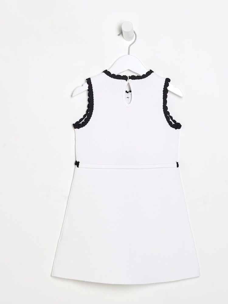 River Island White Girls Cut Out Shell Dress - Image 2 of 4