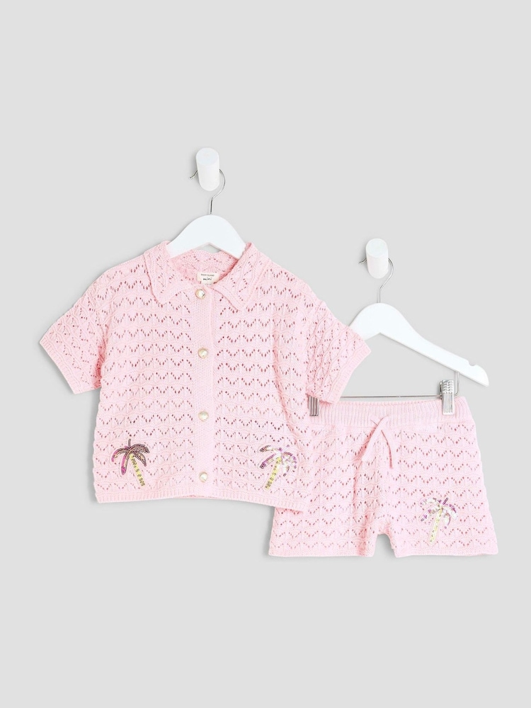 River Island Pink Girls Revere Palm Tree Set - Image 1 of 5