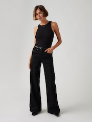 Levi's® Soft Black 318 Shaping Wide Leg Jeans - Image 4 of 8