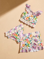 River Island Cream Girls Bikini Skirt Set - Image 1 of 4