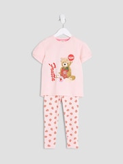 River Island Pink Girls Strawberry Bear Top & Leggings Set - Image 3 of 5