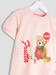 River Island Pink Girls Strawberry Bear Top & Leggings Set - Image 4 of 5