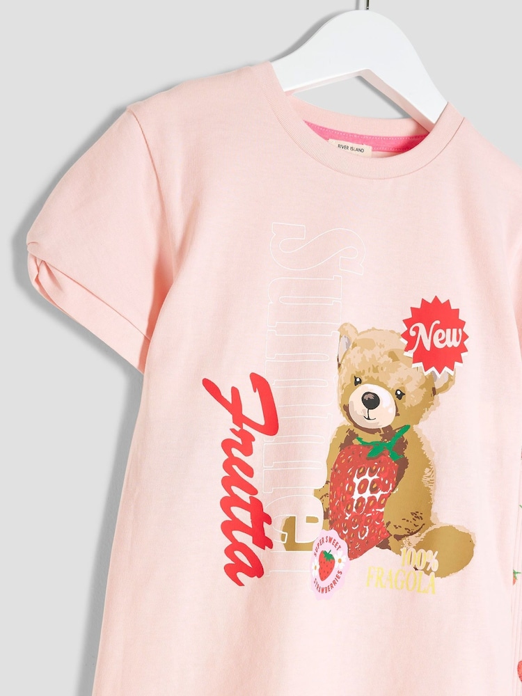River Island Strawberry Bear Top & Leggings Set - Image 4 of 5