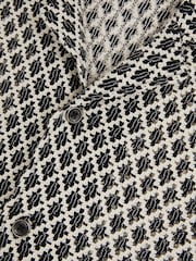 Reiss Navy/White Sterling Geometric-Crochet Cuban-Collar Shirt - Image 6 of 6