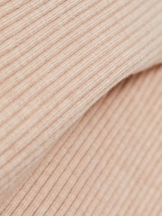 Reiss Oatmeal Neutral Lorna Asymmetric Draped Knitted Jumper - Image 5 of 5
