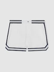 Reiss White Baller Reiss | Ché Stripe-Trim Swim Shorts - Image 2 of 6