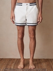 Reiss White Baller Reiss | Ché Stripe-Trim Swim Shorts - Image 4 of 6