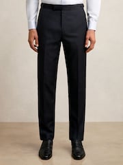 Reiss Navy Seminar Wool Check Slim-Fit Suit Trousers - Image 3 of 6