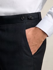 Reiss Navy Seminar Wool Check Slim-Fit Suit Trousers - Image 4 of 6