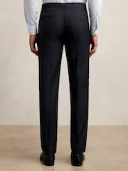Reiss Navy Seminar Wool Check Slim-Fit Suit Trousers - Image 5 of 6