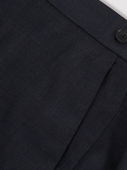 Reiss Navy Seminar Wool Check Slim-Fit Suit Trousers - Image 6 of 6