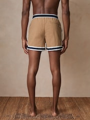 Reiss Camel Baller Reiss | Ché Stripe-Trim Swim Shorts - Image 5 of 6