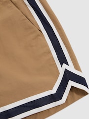 Reiss Camel Baller Reiss | Ché Stripe-Trim Swim Shorts - Image 6 of 6