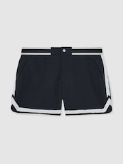 Azul marino - Reiss Baller Reiss | Ché Stripe-Trim Swim Shorts - Imagen 2 de 8