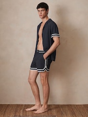 Azul marino - Reiss Baller Reiss | Ché Stripe-Trim Swim Shorts - Imagen 7 de 8