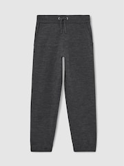 Reiss Derby Grey Melange Billings 9-13 yrs Merino Wool Cuffed Joggers - Image 2 of 4