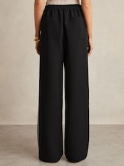 Reiss Black Robyn Side-Stripe Wide-Leg Trousers - Image 6 of 7