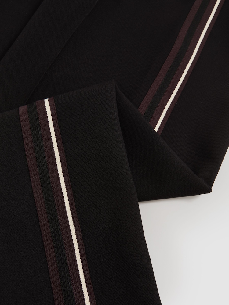 Reiss Black Robyn Side-Stripe Wide-Leg Trousers - Image 7 of 7