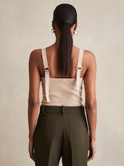 Reiss Neutral Isabella Stretch-Cotton D-Ring Strap Vest - Image 4 of 5