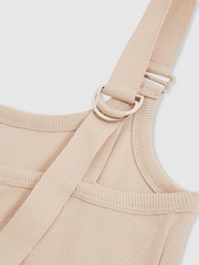 Reiss Neutral Isabella Stretch-Cotton D-Ring Strap Vest - Image 5 of 5