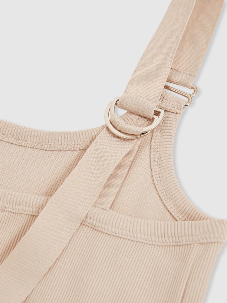 Reiss Neutral Isabella Stretch-Cotton D-Ring Strap Vest - Image 5 of 5
