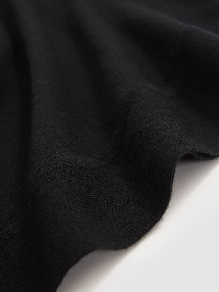 Reiss Black Hadley Merino Wool Batwing Roll-Neck Jumper - Image 7 of 7