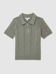 Žajbelj - Reiss Spey Half Zip Pointelle Polo Shirt - Slika 2 iz 4