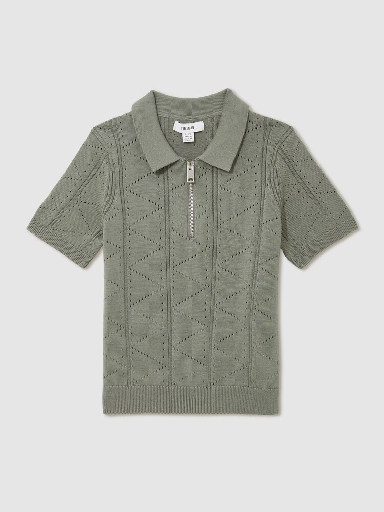 Žajbelj - Reiss Spey Half Zip Pointelle Polo Shirt - Slika 2 iz 4