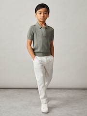 Žajbelj - Reiss Spey Half Zip Pointelle Polo Shirt - Slika 3 iz 4