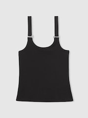 Reiss Black Isabella Stretch-Cotton D-Ring Strap Vest - Image 2 of 5