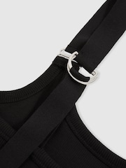 Reiss Black Isabella Stretch-Cotton D-Ring Strap Vest - Image 5 of 5