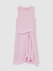 Reiss Pink Elina 4-9 yrs Draped Tuck Sleeveless Dress - Image 1 of 2