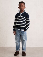 mornarsko modra/Off White - Pulover Reiss Graham - Slika 1 iz 4