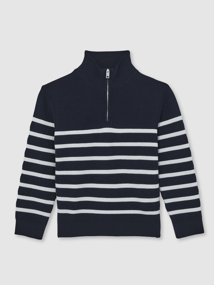 mornarsko modra/Off White - Pulover Reiss Graham - Slika 2 iz 4