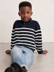 mornarsko modra/Off White - Pulover Reiss Graham - Slika 1 iz 4