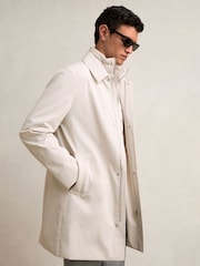 Reiss Light Stone Logan Removable Gilet Hybrid Overcoat - Image 1 of 9