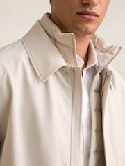 Reiss Light Stone Logan Removable Gilet Hybrid Overcoat - Image 7 of 9