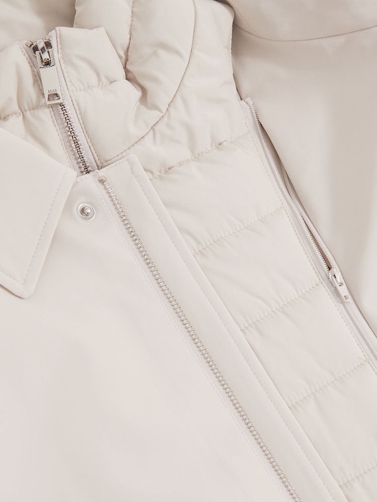 Reiss Light Stone Logan Removable Gilet Hybrid Overcoat - Image 9 of 9