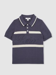 Reiss Indigo Blue/White Ellis Polo Shirt - Image 2 of 4