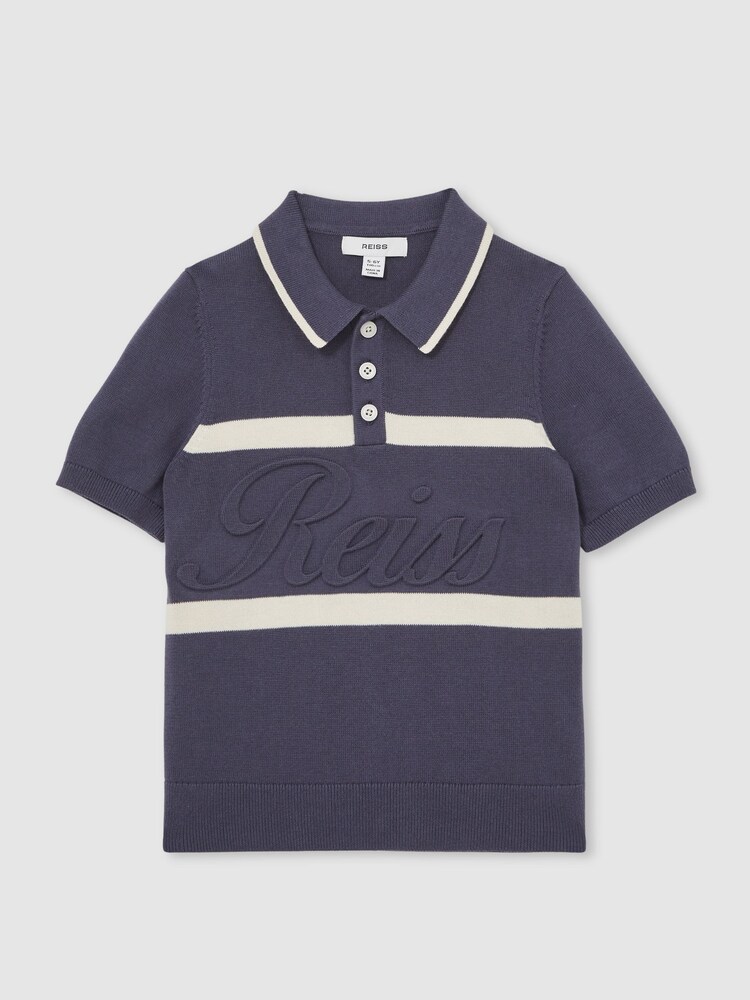 Reiss Indigo Blue/White Ellis Polo Shirt - Image 2 of 4