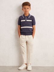 Reiss Indigo Blue/White Ellis Polo Shirt - Image 3 of 4