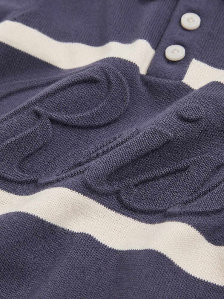 Reiss Indigo Blue/White Ellis Polo Shirt - Image 4 of 4