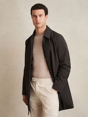 Reiss Brown Logan Removable Gilet Hybrid Overcoat - Image 1 of 8