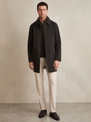 Reiss Brown Logan Removable Gilet Hybrid Overcoat - Image 3 of 8