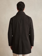 Reiss Brown Logan Removable Gilet Hybrid Overcoat - Image 6 of 8