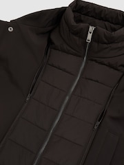 Reiss Brown Logan Removable Gilet Hybrid Overcoat - Image 8 of 8