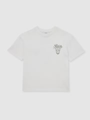Reiss White/Green Russell Cotton Motor Cars-Print T-Shirt - Image 2 of 4