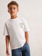 Reiss White/Green Russell Cotton Motor Cars-Print T-Shirt - Image 3 of 4